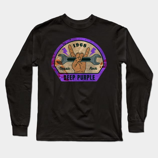 Deep Purple // Wrench Long Sleeve T-Shirt by OSCAR BANKS ART